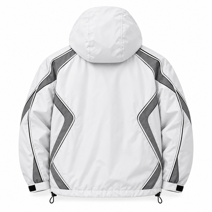 The same Storm Shell — back, white when wet